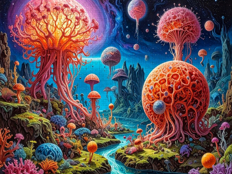 Aerostatisches Erwachen: Wenn Pilze die Schwerkraft der Erde überwinden - CALVENDO Foto-Puzzle'
