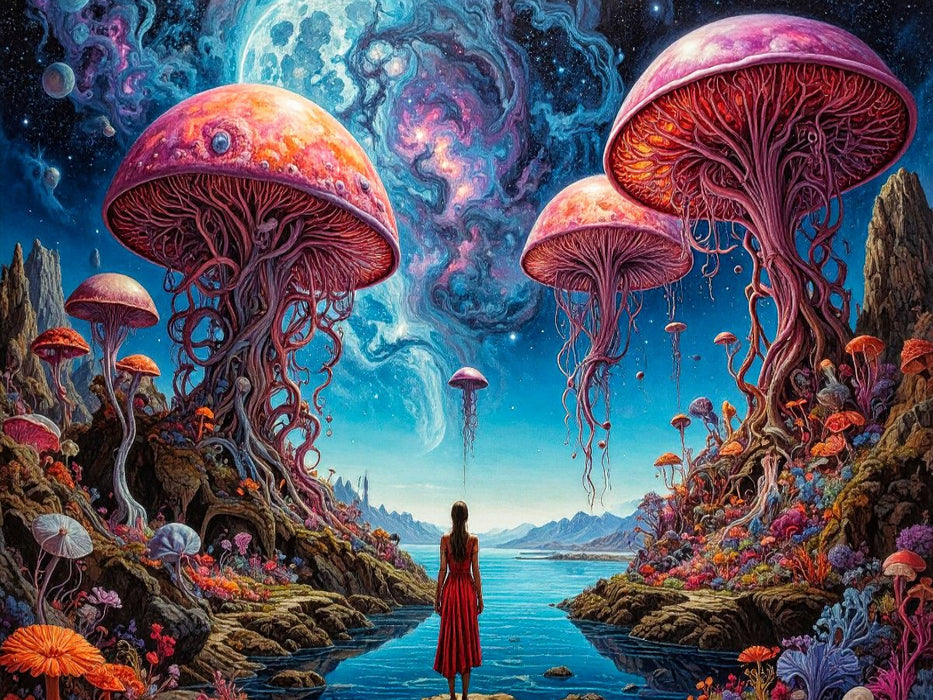 Stille Zwiesprache: Die Begegnung zwischen Mensch und geheimnisvollen Wesen - CALVENDO Foto-Puzzle'