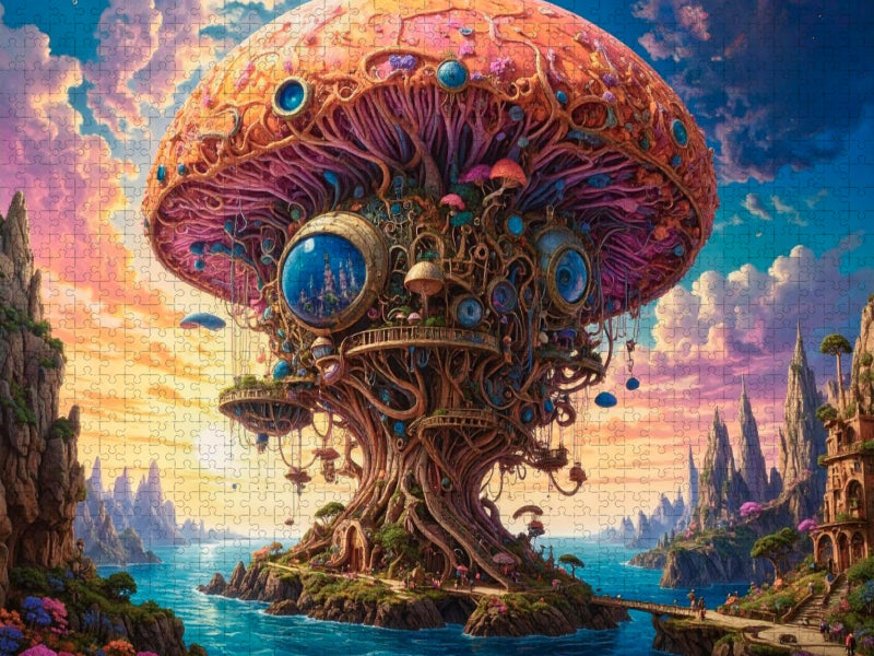Insel der Visionen: Ein lebendiger Leuchtturm im weiten Ozean der Träume - CALVENDO Foto-Puzzle'