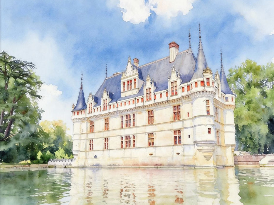 Schloss Azay le Rideau in Frankreich - CALVENDO Foto-Puzzle'