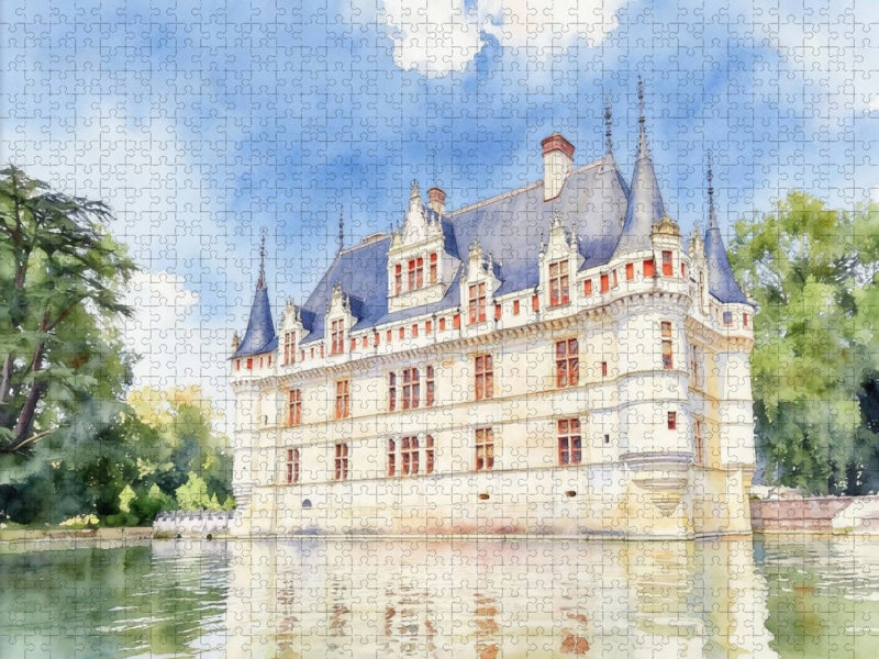 Schloss Azay le Rideau in Frankreich - CALVENDO Foto-Puzzle'