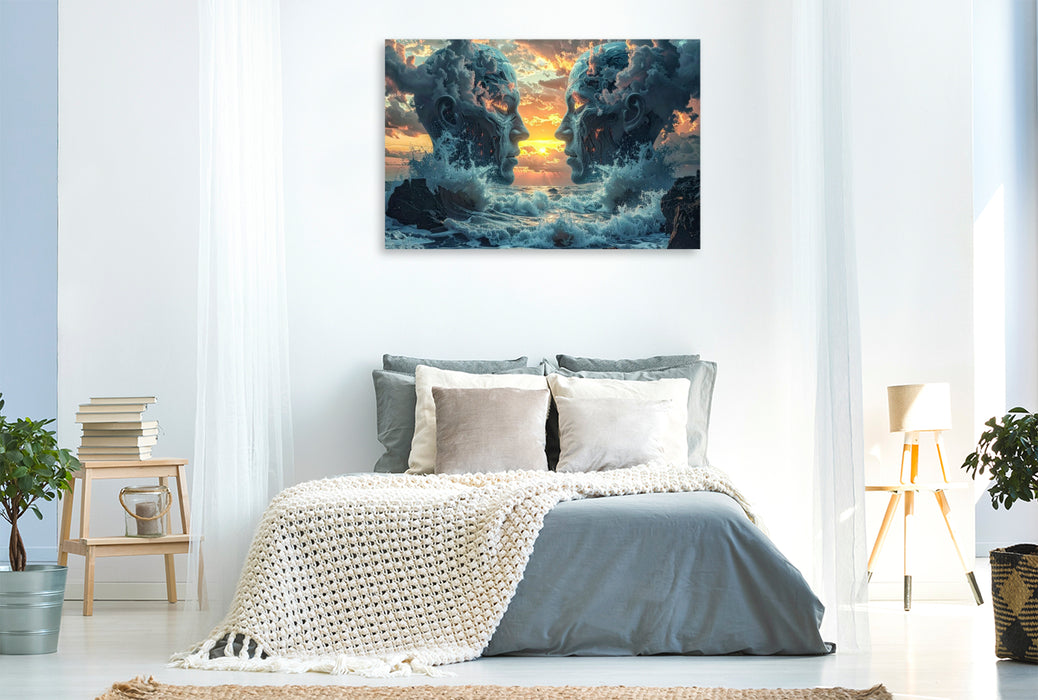 Premium Textil-Leinwand Melancholie: "Erinnerst du dich an die Tage, bevor alles zu zerfließen begann?"
