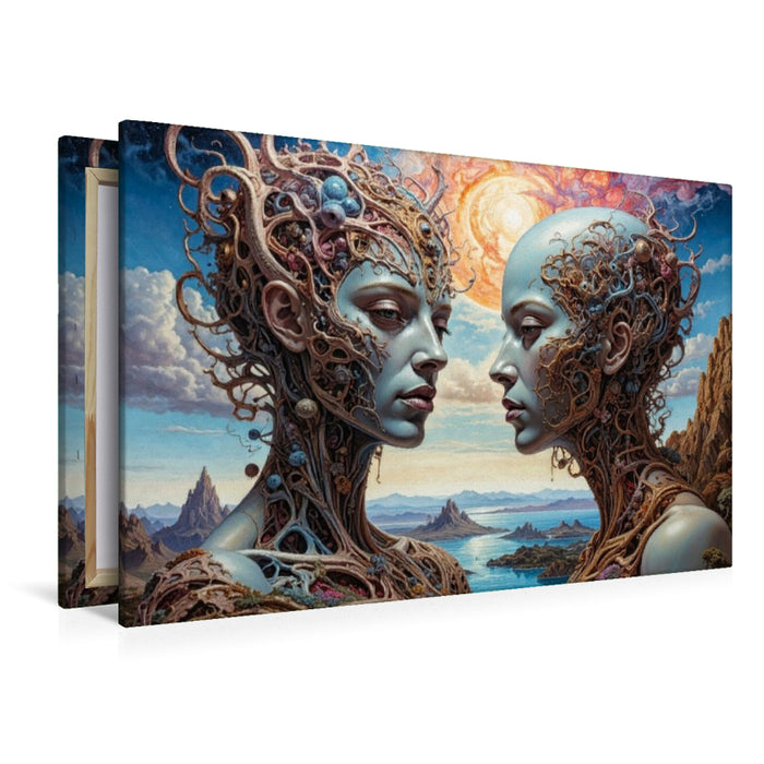 Premium Textil-Leinwand Überzeugung: "Ich halte fest unbedingt an dem, was mich im Innersten trägt."