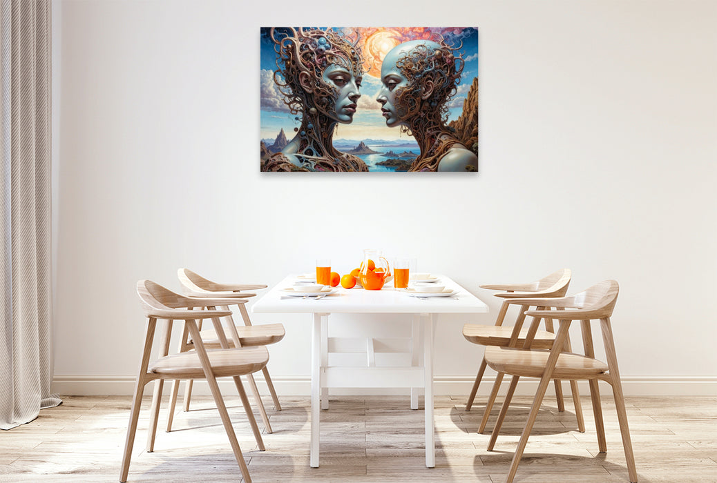 Premium Textil-Leinwand Überzeugung: "Ich halte fest unbedingt an dem, was mich im Innersten trägt."