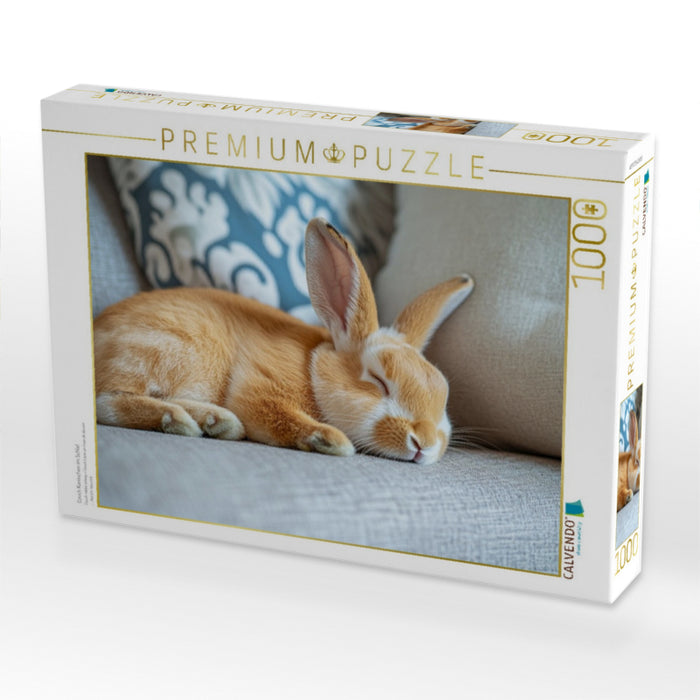 Couch Kaninchen im Schlaf - CALVENDO Foto-Puzzle'