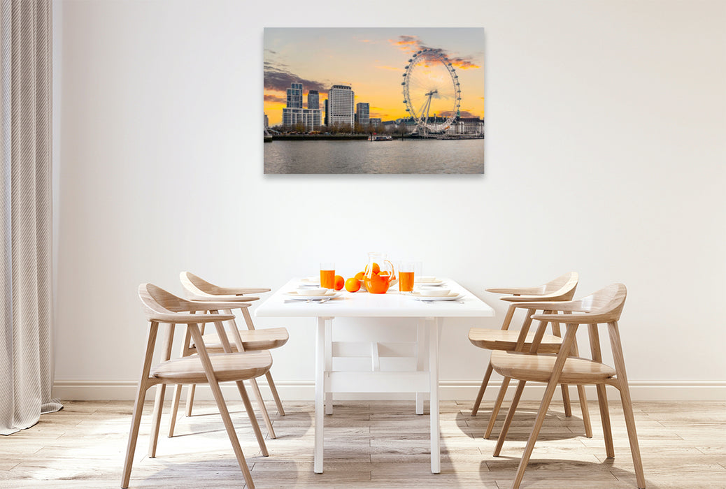 Premium Textil-Leinwand London Eye