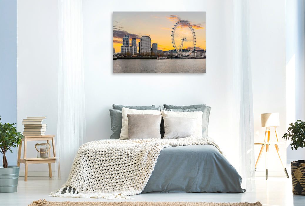 Premium Textil-Leinwand London Eye