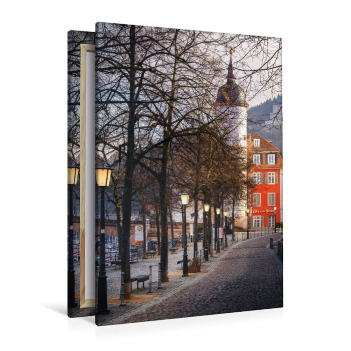 Premium Textil-Leinwand Auffahrt zum Brückentor Heidelberg