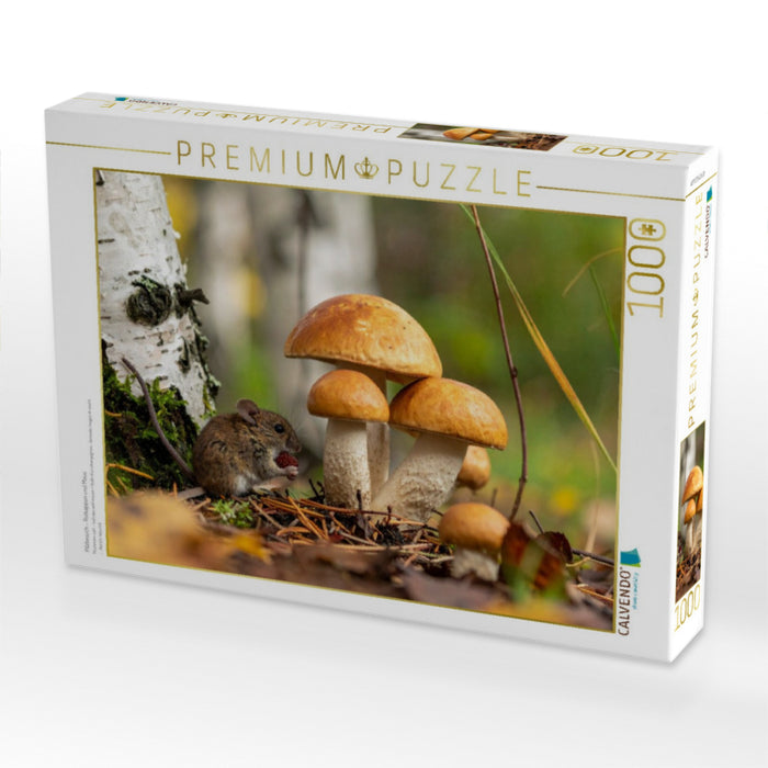 Pilzbesuch - Rotkappen und Maus - CALVENDO Foto-Puzzle'
