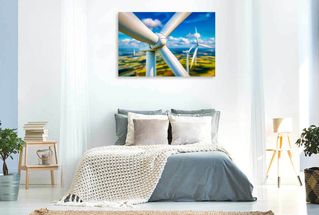 Premium Textil-Leinwand Ein Motiv aus dem Kalender Wind und Sonnenenergie