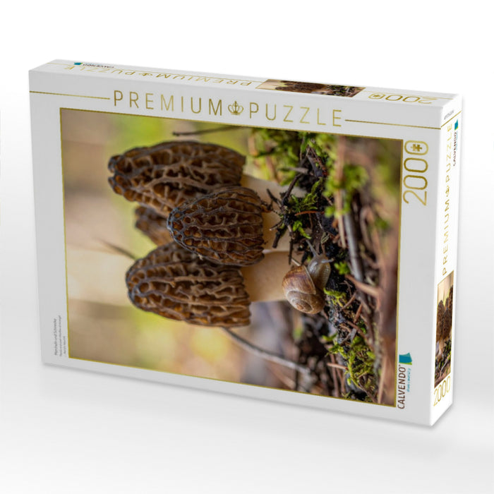 Morcheln und Schnecke - CALVENDO Foto-Puzzle'