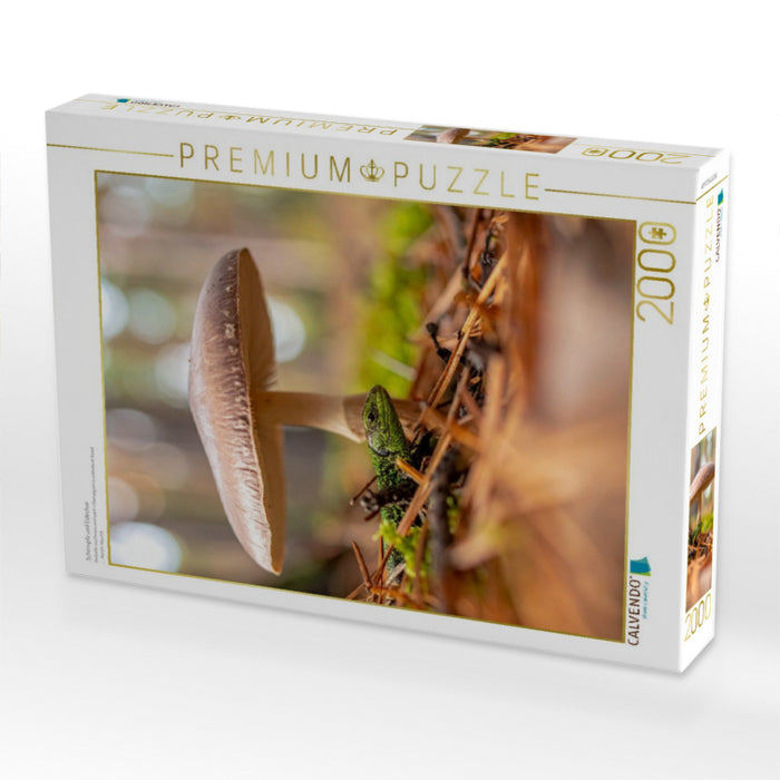 Schirmpilz und Eidechse - CALVENDO Foto-Puzzle'