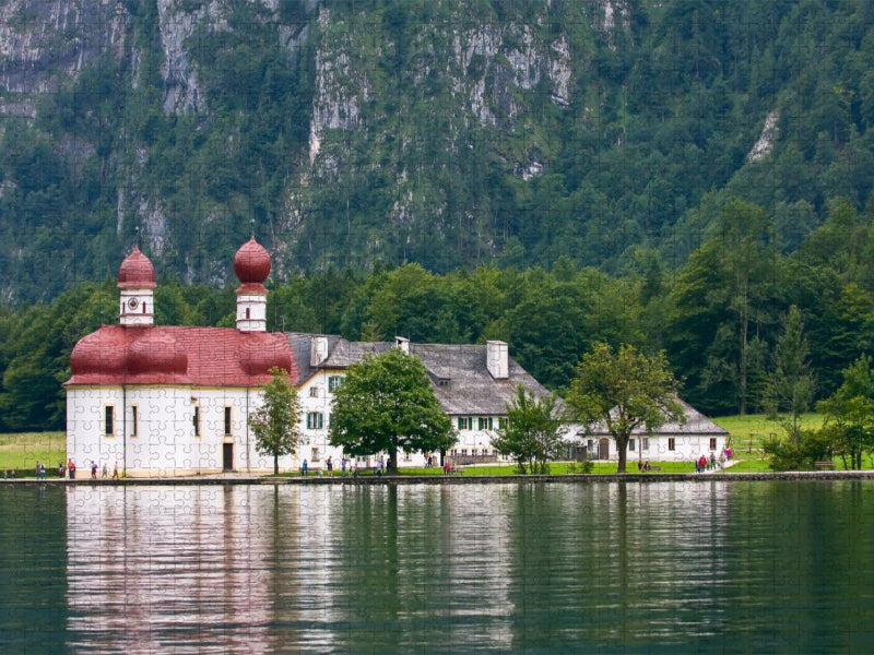 Wallfahrtskirche St. Bartholomäus, Königssee, Berchtesgadener Land, Bayern, Deutschland - CALVENDO Foto-Puzzle'