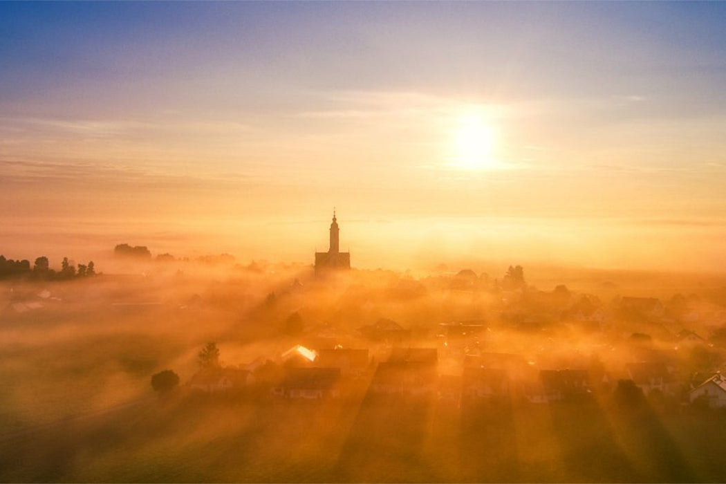 Premium Textil-Leinwand Steinhausen bei Bad Schussenried, Oberschwaben