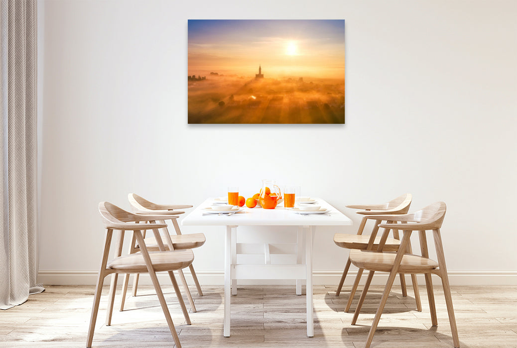 Premium Textil-Leinwand Steinhausen bei Bad Schussenried, Oberschwaben