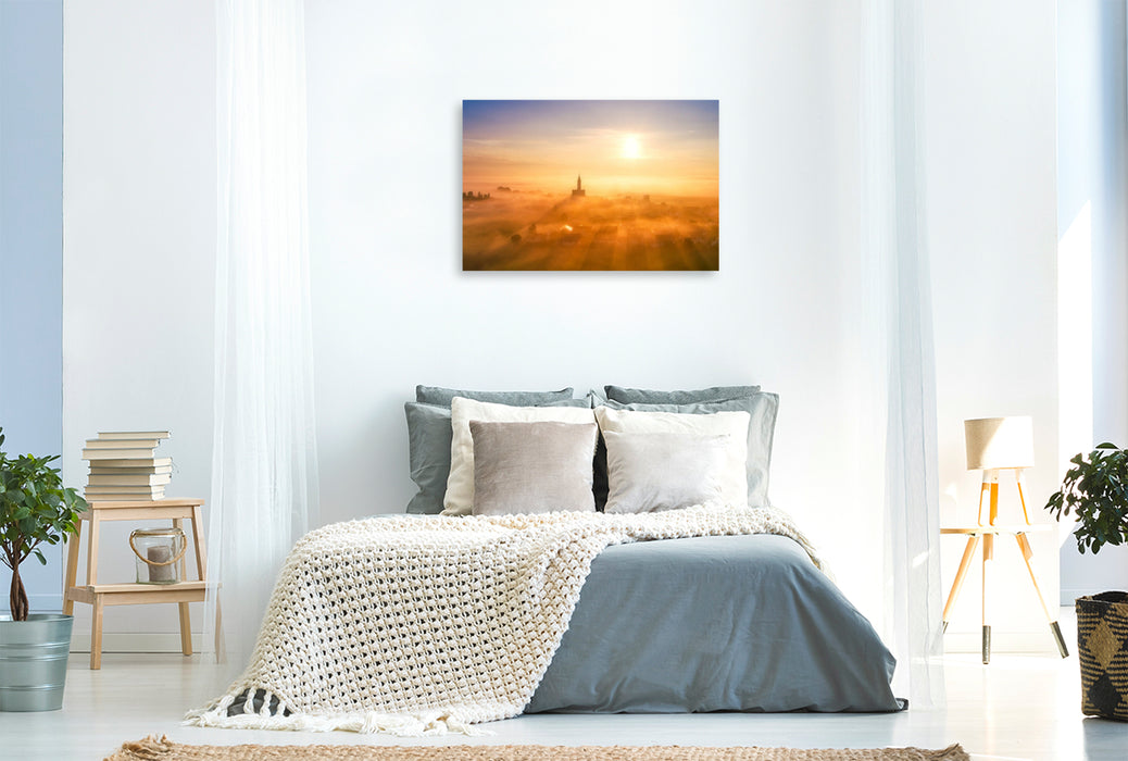 Premium Textil-Leinwand Steinhausen bei Bad Schussenried, Oberschwaben