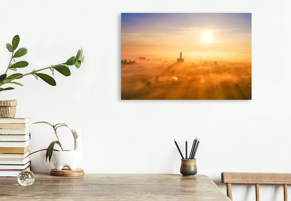 Premium Textil-Leinwand Steinhausen bei Bad Schussenried, Oberschwaben