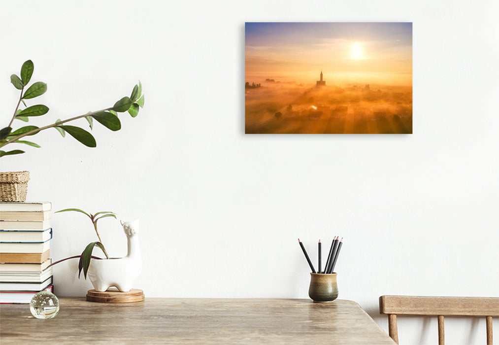 Premium Textil-Leinwand Steinhausen bei Bad Schussenried, Oberschwaben