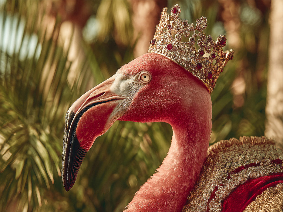Majestätischer Flamingo mit Krone - CALVENDO Foto-Puzzle'