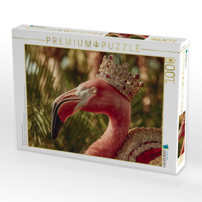 Majestätischer Flamingo mit Krone - CALVENDO Foto-Puzzle'