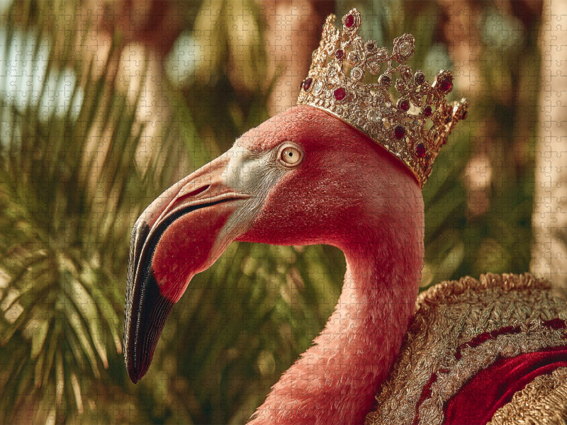 Majestätischer Flamingo mit Krone - CALVENDO Foto-Puzzle'