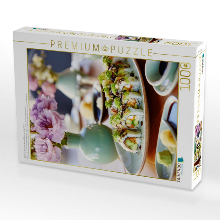 California Roll Sushi Bild mit Blumenarrangement - CALVENDO Foto-Puzzle'