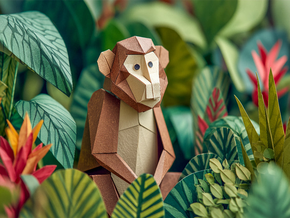 Origami Affe im tropischen Dschungel - CALVENDO Foto-Puzzle'