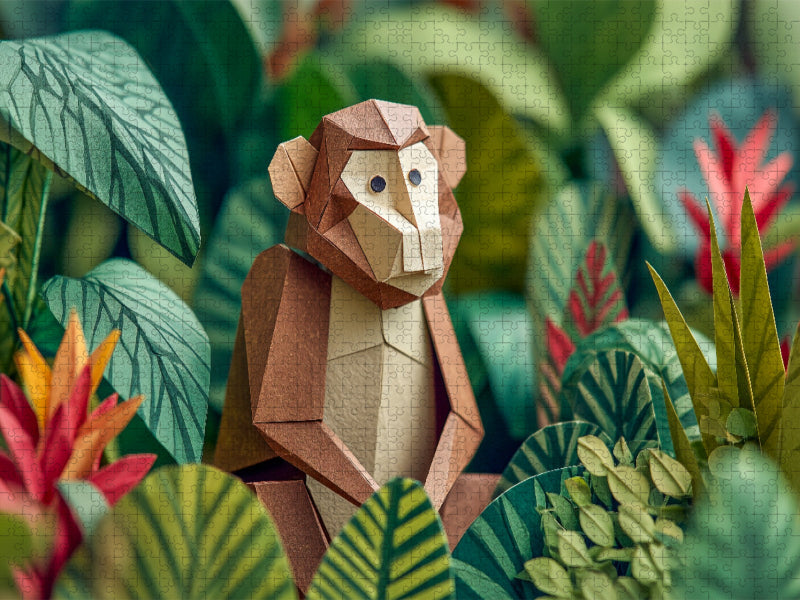 Origami Affe im tropischen Dschungel - CALVENDO Foto-Puzzle'