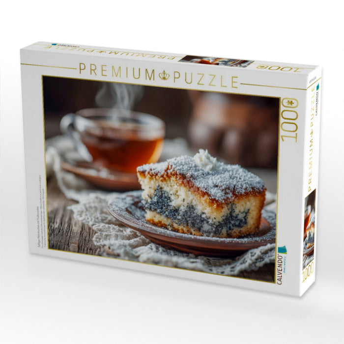 Saftiger Mohnkuchen mit Puderzucker - CALVENDO Foto-Puzzle'