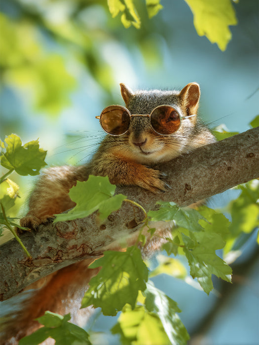 Eichhörnchen mit Sonnenbrille im Baum - CALVENDO Foto-Puzzle'