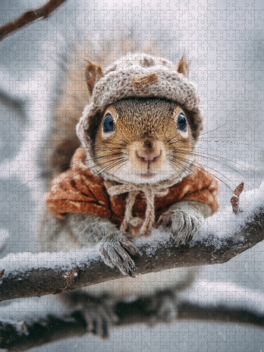 Eichhörnchen im Winter - CALVENDO Foto-Puzzle'