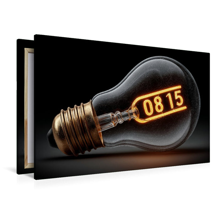 Premium Textil-Leinwand Glühbirne mit 0815 Leuchtschrift