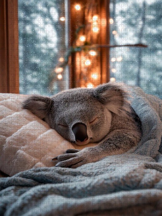Schlafender Koalabär im Bett - CALVENDO Foto-Puzzle'