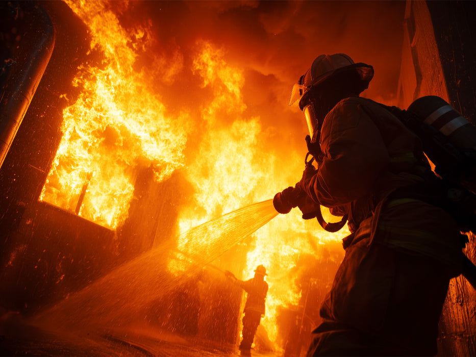 Feuerwehr löscht Großbrand - CALVENDO Foto-Puzzle'