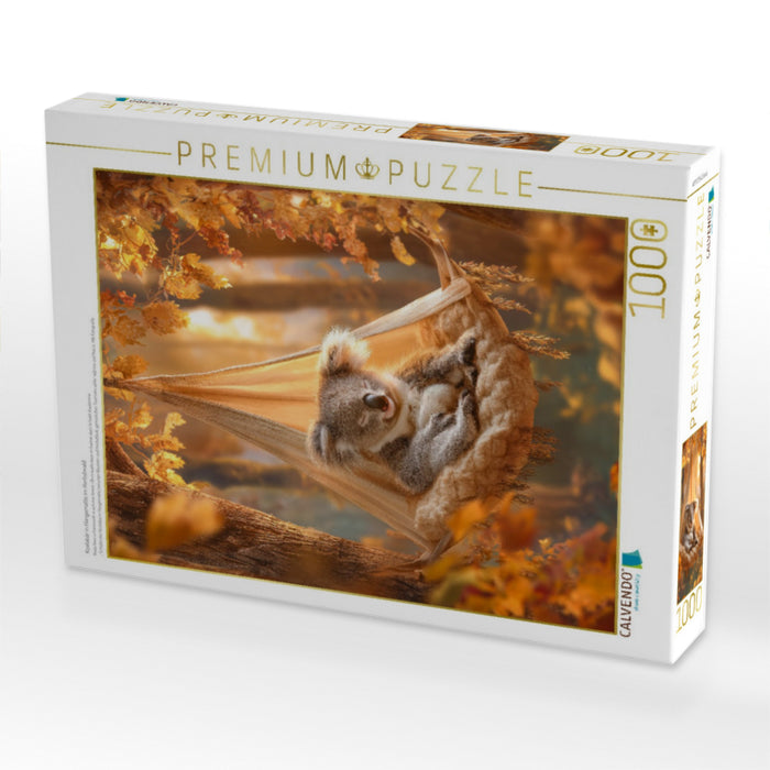 Koalabär in Hängematte im Herbstwald - CALVENDO Foto-Puzzle'