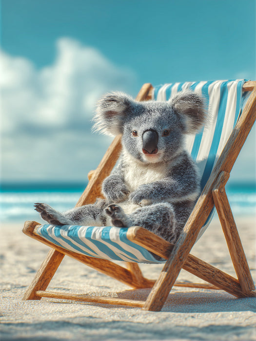 Koalabär im Liegestuhl am Strand - CALVENDO Foto-Puzzle'