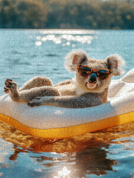 Koala mit Sonnenbrille im Schwimmring - CALVENDO Foto-Puzzle'