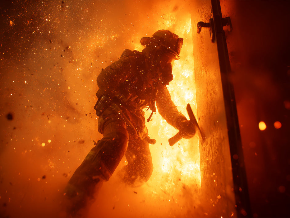 Feuerwehrmann im Feuer - CALVENDO Foto-Puzzle'