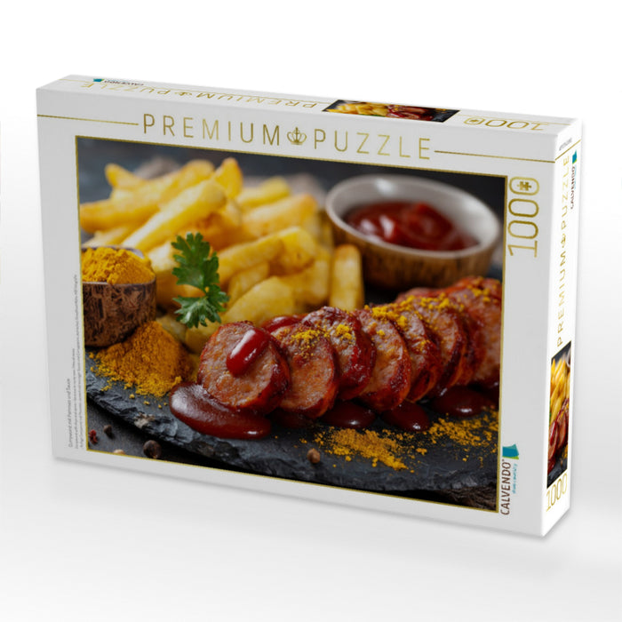 Currywurst mit Pommes und Sauce - CALVENDO Foto-Puzzle'