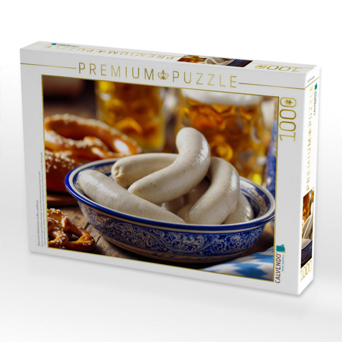 Bayerische Weißwürste mit Bier und Brezel - CALVENDO Foto-Puzzle'