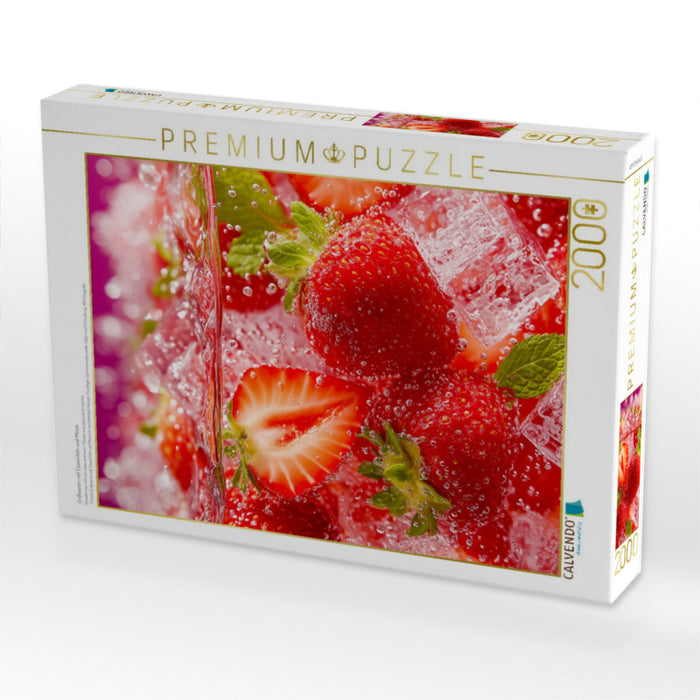 Erdbeeren mit Eiswürfeln und Minze - CALVENDO Foto-Puzzle'