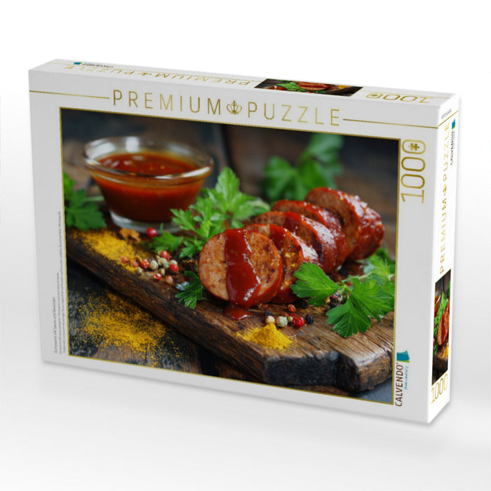 Currywurst mit Sauce und Gewürzen - CALVENDO Foto-Puzzle'