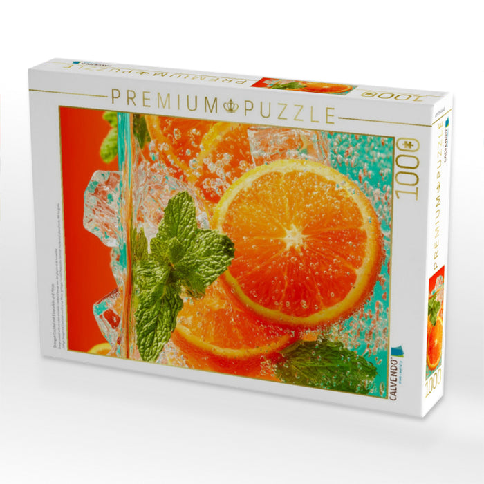 Orangen Cocktail mit Eiswürfeln und Minze - CALVENDO Foto-Puzzle'