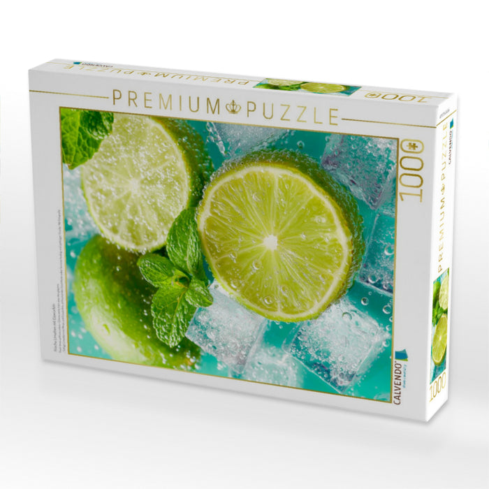 Frische Limetten mit Eiswürfeln - CALVENDO Foto-Puzzle'