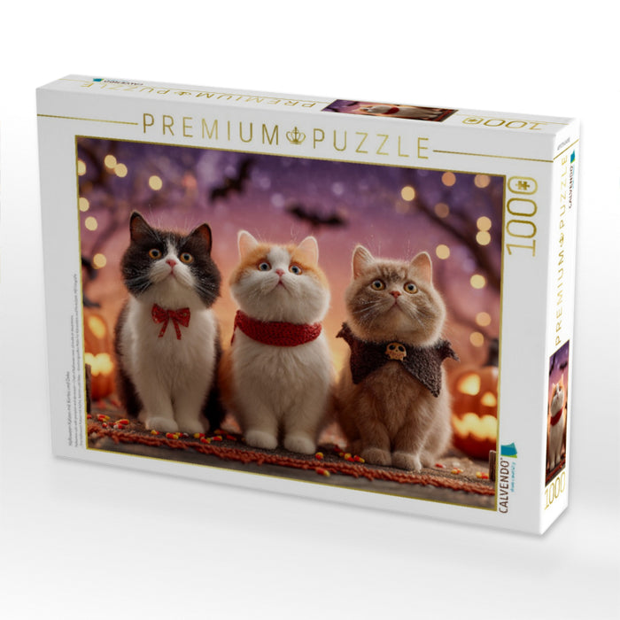 Halloween Katzen mit Kürbis und Deko - CALVENDO Foto-Puzzle'