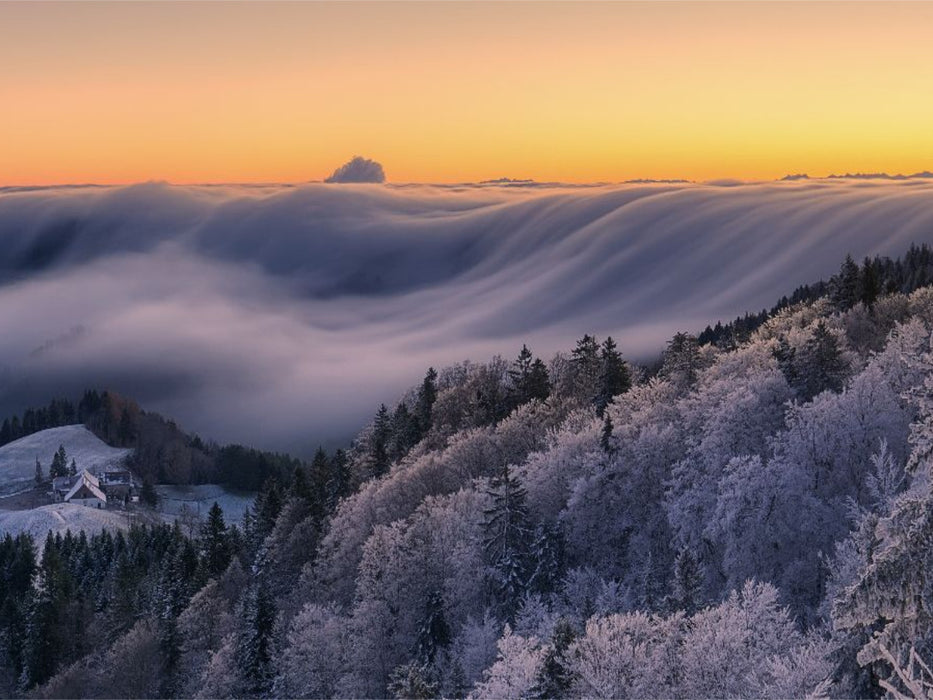 Nebelwelle Belchenflue, Baselbiet - CALVENDO Foto-Puzzle'
