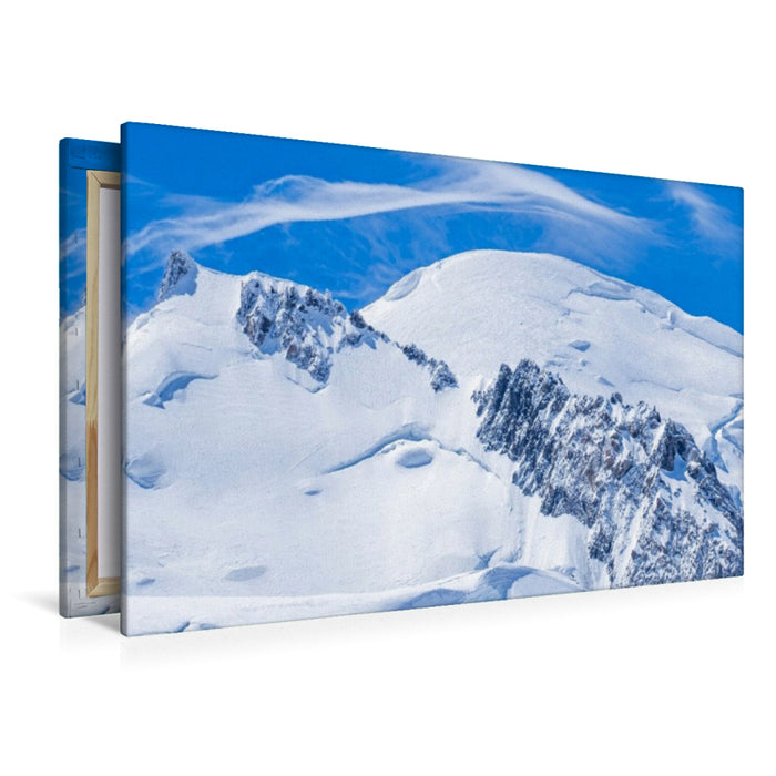 Premium Textil-Leinwand Mont Blanc 4809m - Mont-Blanc-Gruppe, Grajische Alpen