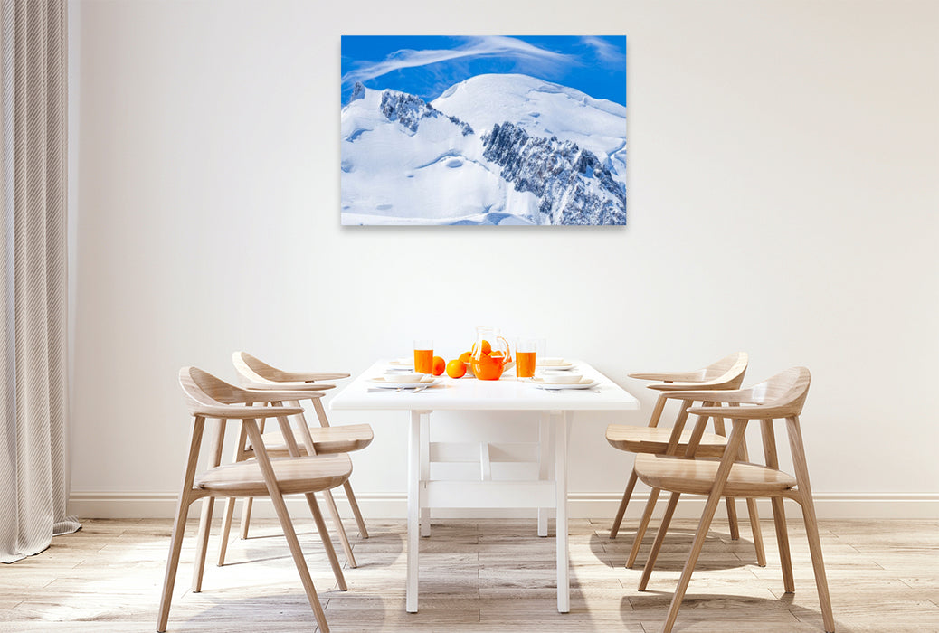 Premium Textil-Leinwand Mont Blanc 4809m - Mont-Blanc-Gruppe, Grajische Alpen