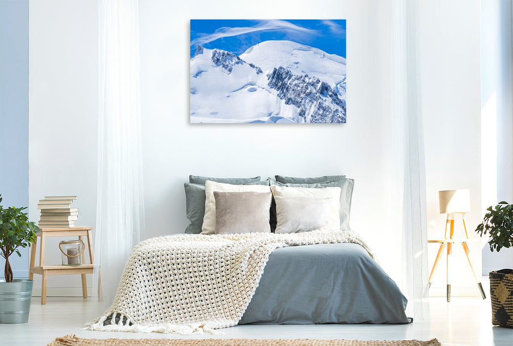 Premium Textil-Leinwand Mont Blanc 4809m - Mont-Blanc-Gruppe, Grajische Alpen