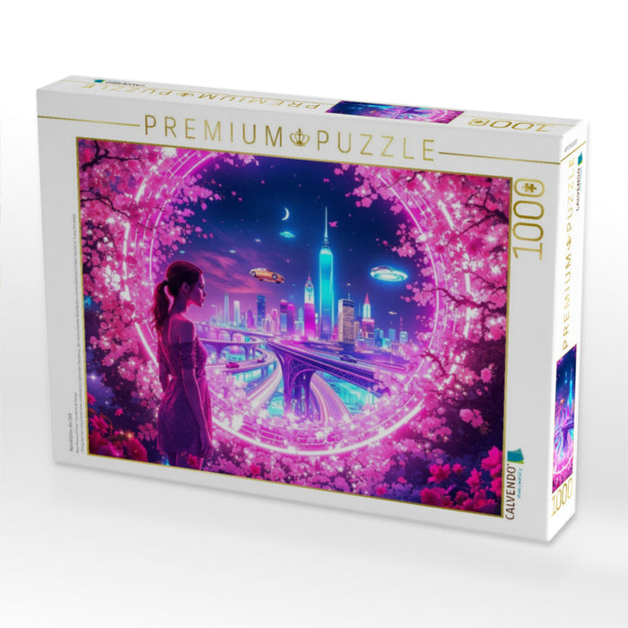 Neonblüten der Zeit - CALVENDO Foto-Puzzle'